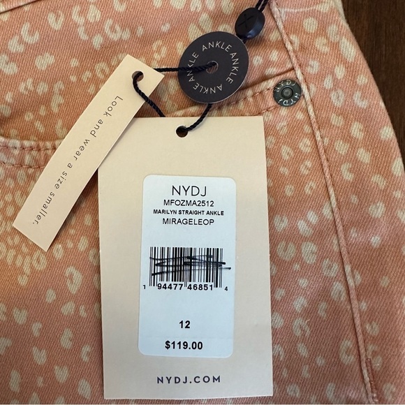 NYDJ Marilyn Straight Leg Ankle Pants Mirage Leopard Womens Size 12 NWT - Picture 9 of 12